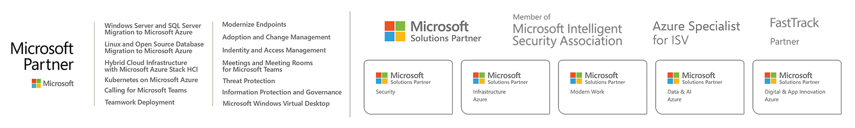 All unsere Microsoft Goldkompetenzen auf einem Blick
